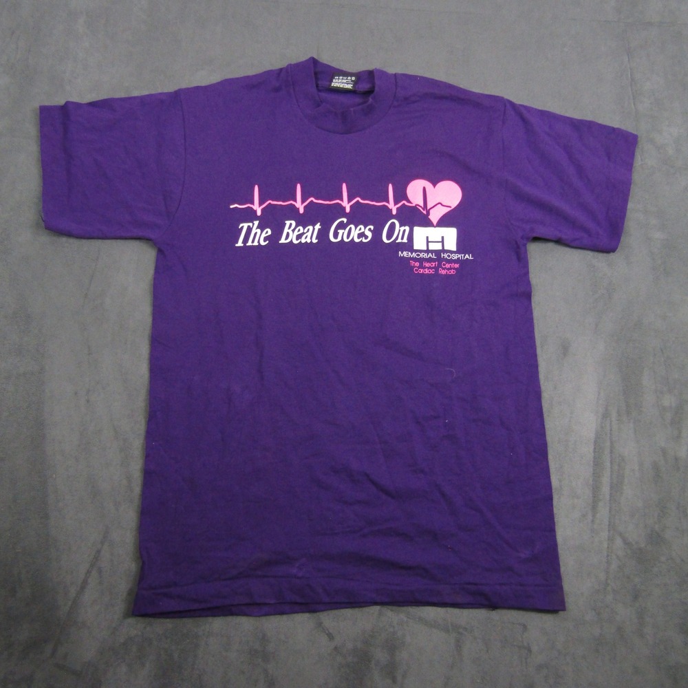 Best Fruit of the Loom T-Shirt Mens M Purple Single Stitch Cardiac Rehab 01036